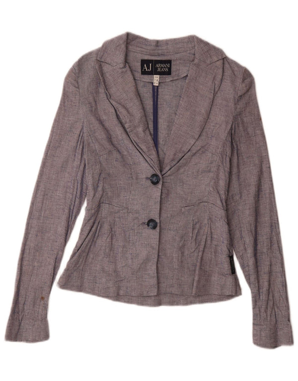 Armani Jeans Womens 2 Button Blazer Jacket US 2 XS Navy Blue