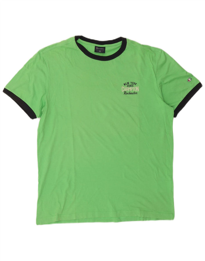 Champion Mens T-Shirt Top 2XL Green Cotton