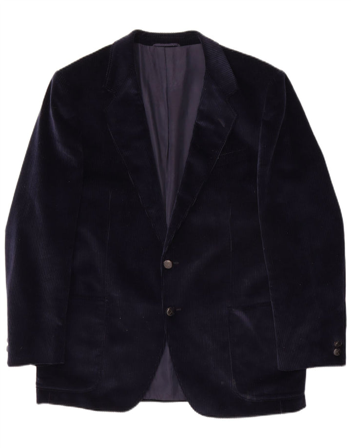 Roy Robson Jachetă blazer din velur cu 2 nasturi pentru bărbați UK 38 Medium Bleumarin