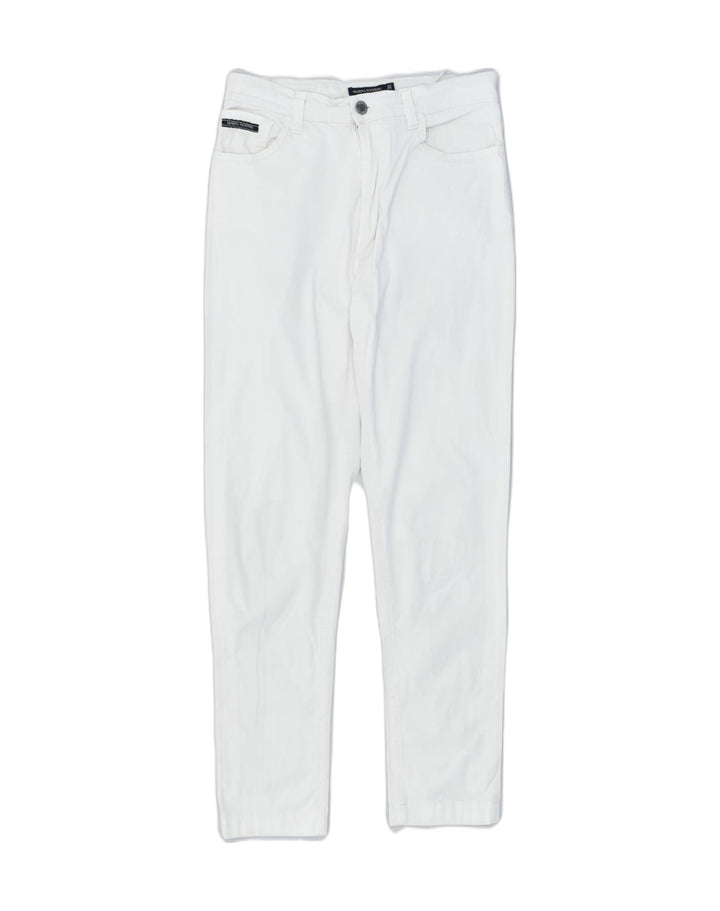 MARINA YACHTING Womens Slim Casual Trousers W30 L28 White Cotton | Vintage | Thrift | Second-Hand | Used Clothing | Messina Hembry 