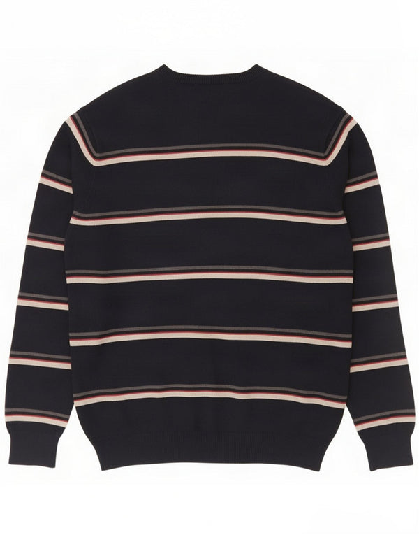 Marks & Spencer Maglione da uomo con scollo a V blu porto grande a righe blu scuro