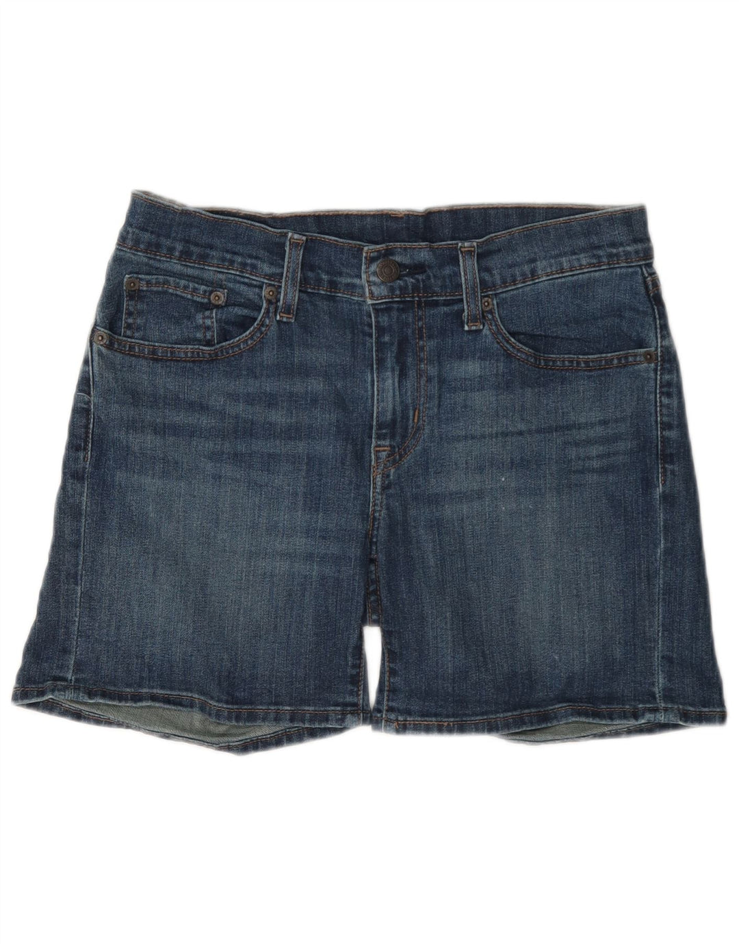 Женские джинсовые шорты Levi's W28, хлопковые, среднего синего цвета