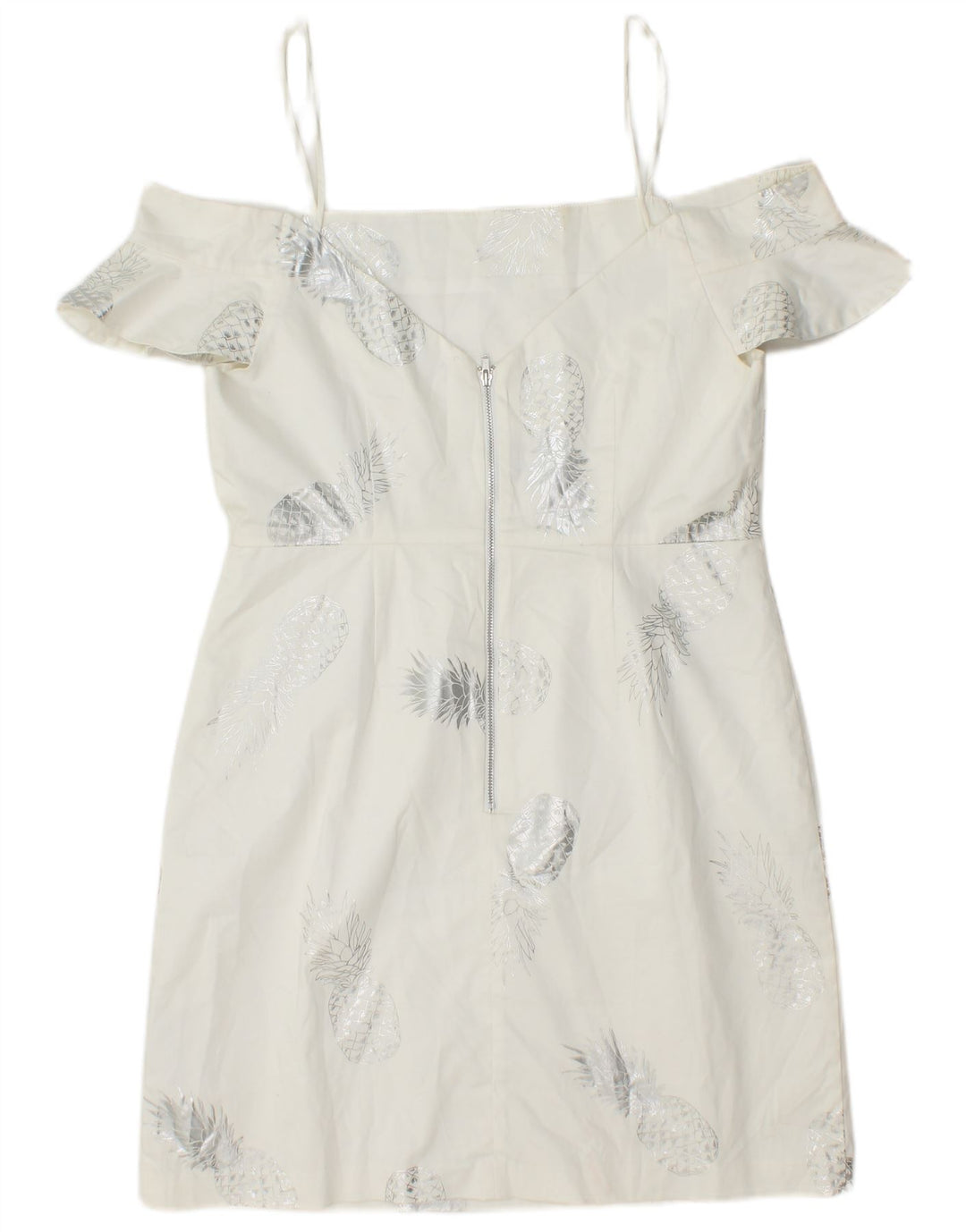 FRENCH CONNECTION Womens Off Shoulder Dress UK 12 Medium  White