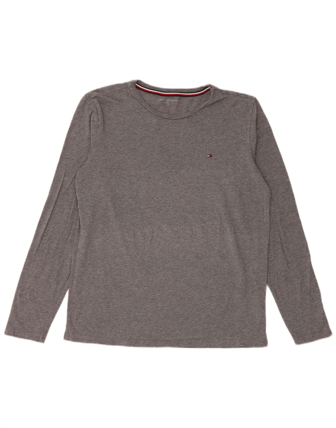 TOMMY HILFIGER Mens Top Long Sleeve Medium Grey Polyester