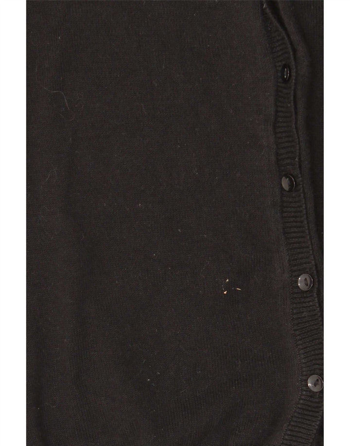 Zara Womens Cardigan Sweater UK 12 Medium Black Cotton
