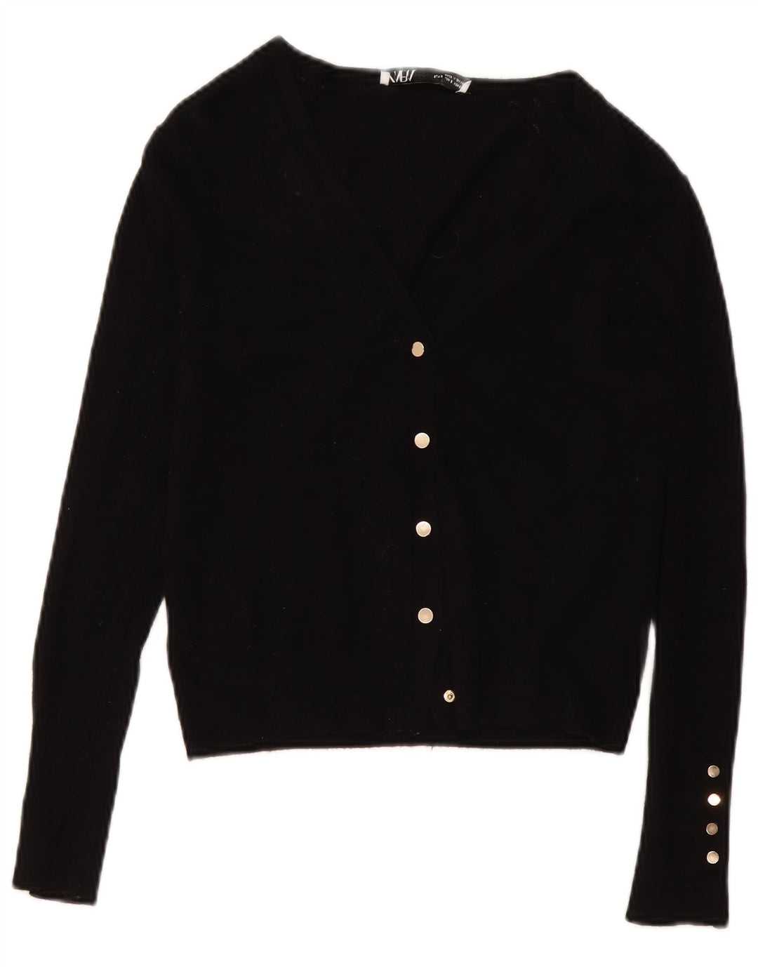 Zara Womens Cardigan Sweater UK 10 Small Black Viscose