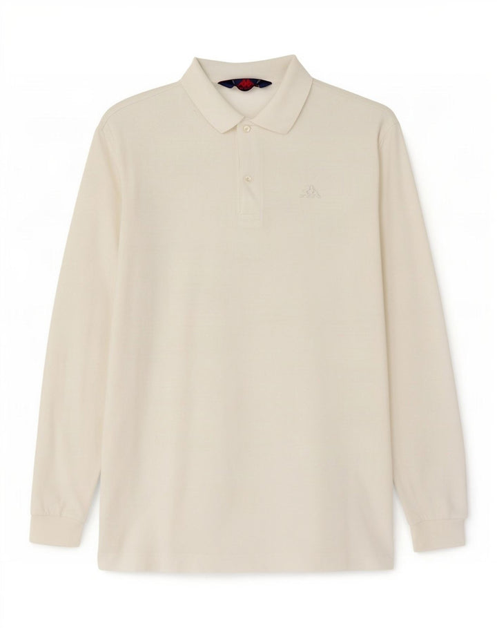 Kappa Mens Long Sleeve Polo Shirt Small White Cotton