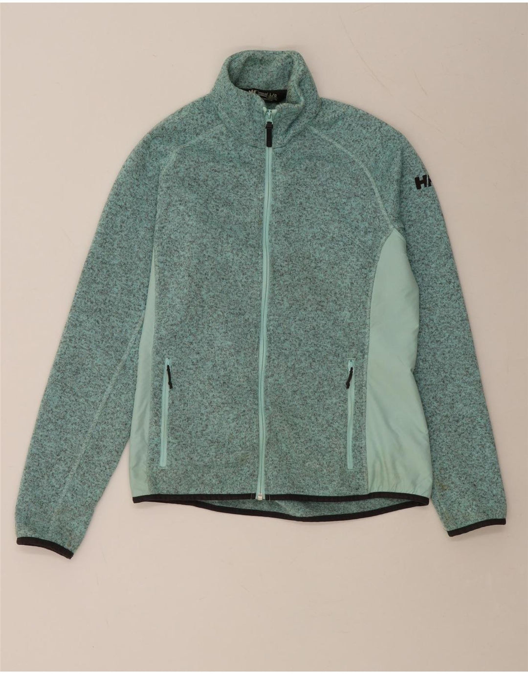 HELLY HANSEN Womens Tracksuit Top Jacket UK 14 Large Green Colourblock