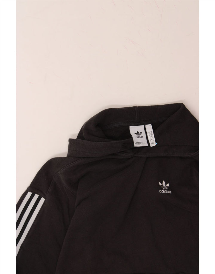 ADIDAS Mens Hoodie Jumper Small Black Cotton Vintage Adidas and Second-Hand Adidas from Messina Hembry 