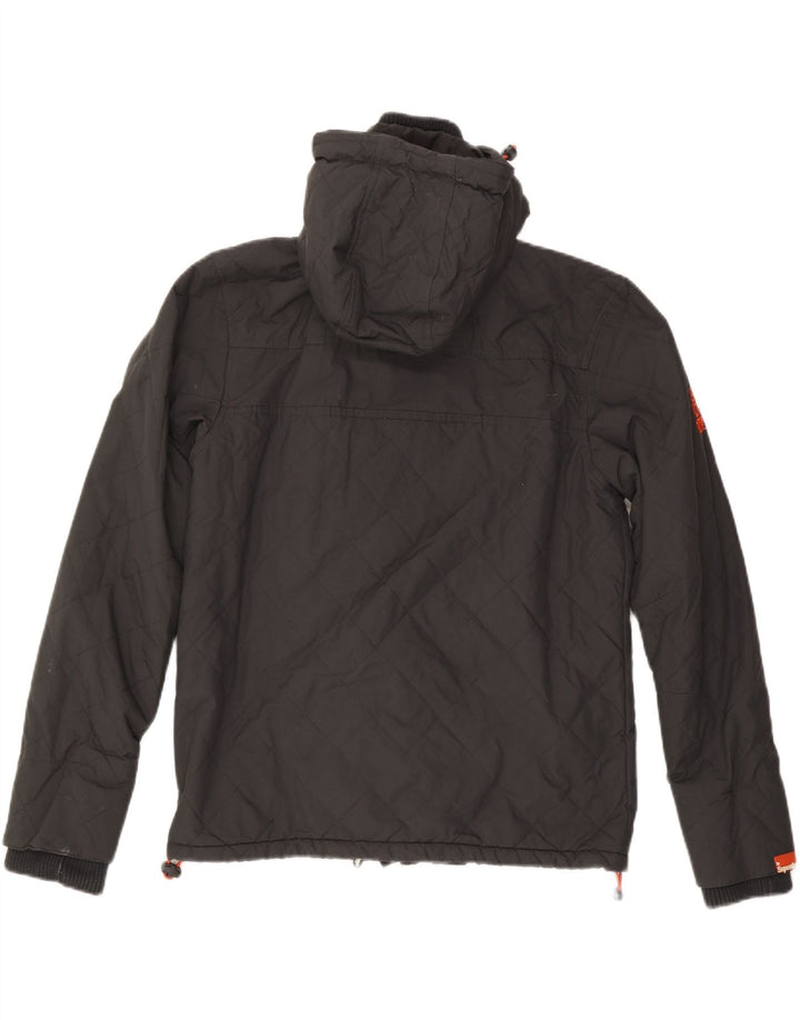 Superdry Mens Hooded Windbreaker Jacket UK 40 Large Grey Nylon