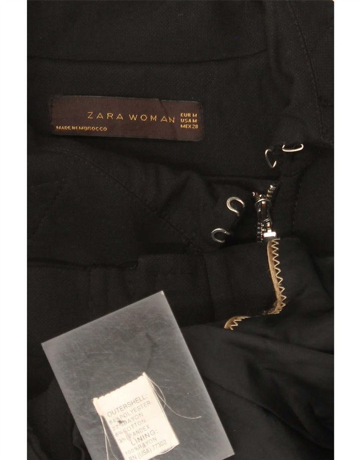 Zara Chaqueta Biker Mujer UK 40 Mediano Poliéster Negro