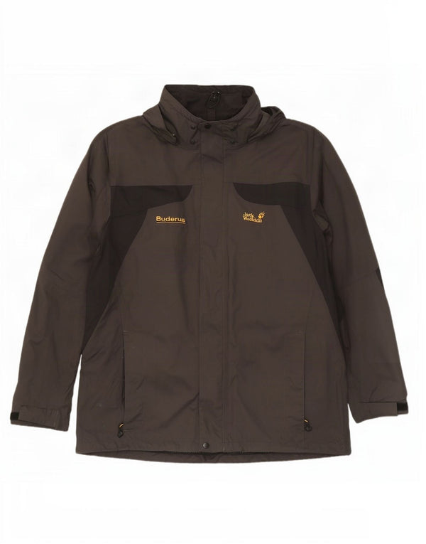 Jack Wolfskin Mens Rain Jacket UK 50 3XL Khaki Colourblock Polyamide