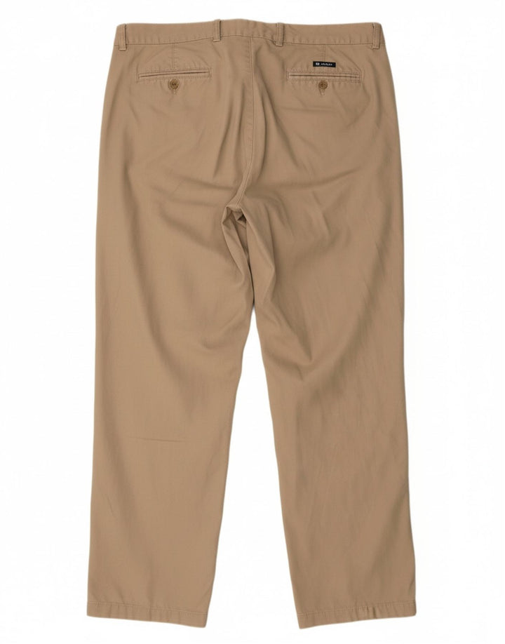Calça chino reta masculina CHAPS W40 L32 algodão bege clássico
