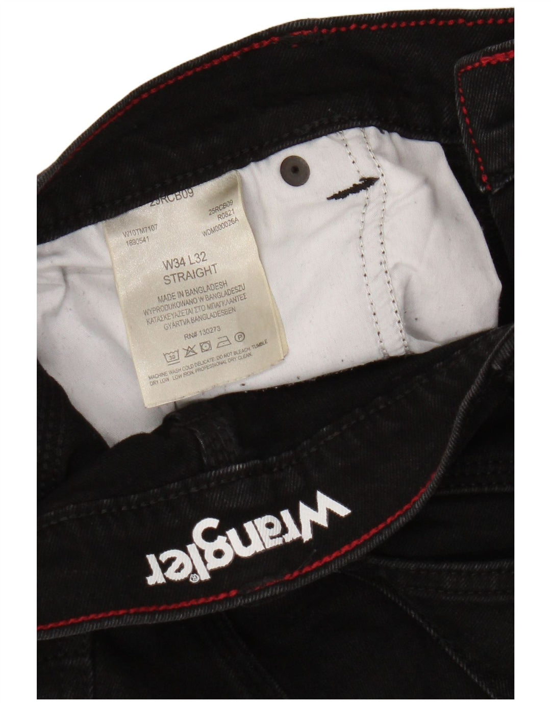 Jeans dritti da uomo Wrangler W34 L29 cotone nero