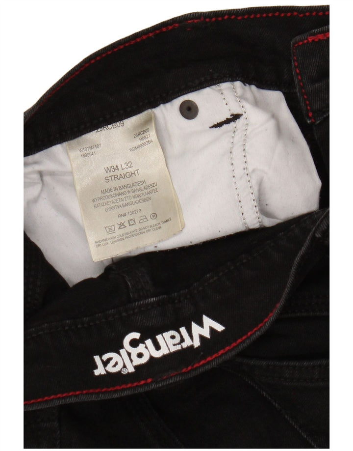 Jeans dritti da uomo Wrangler W34 L29 cotone nero