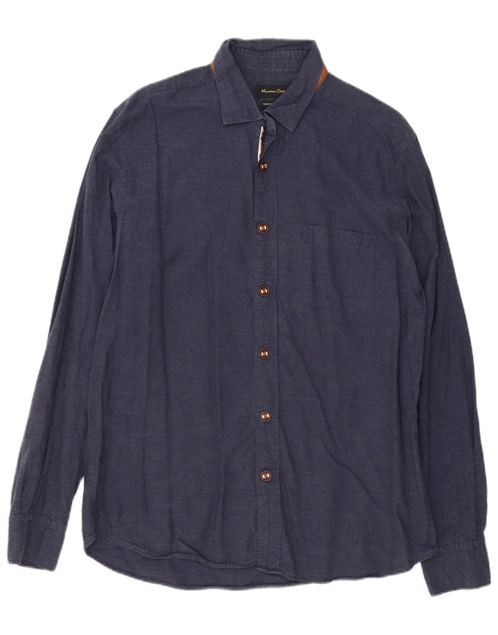 Massimo Dutti Herrenhemd, groß, Marineblau