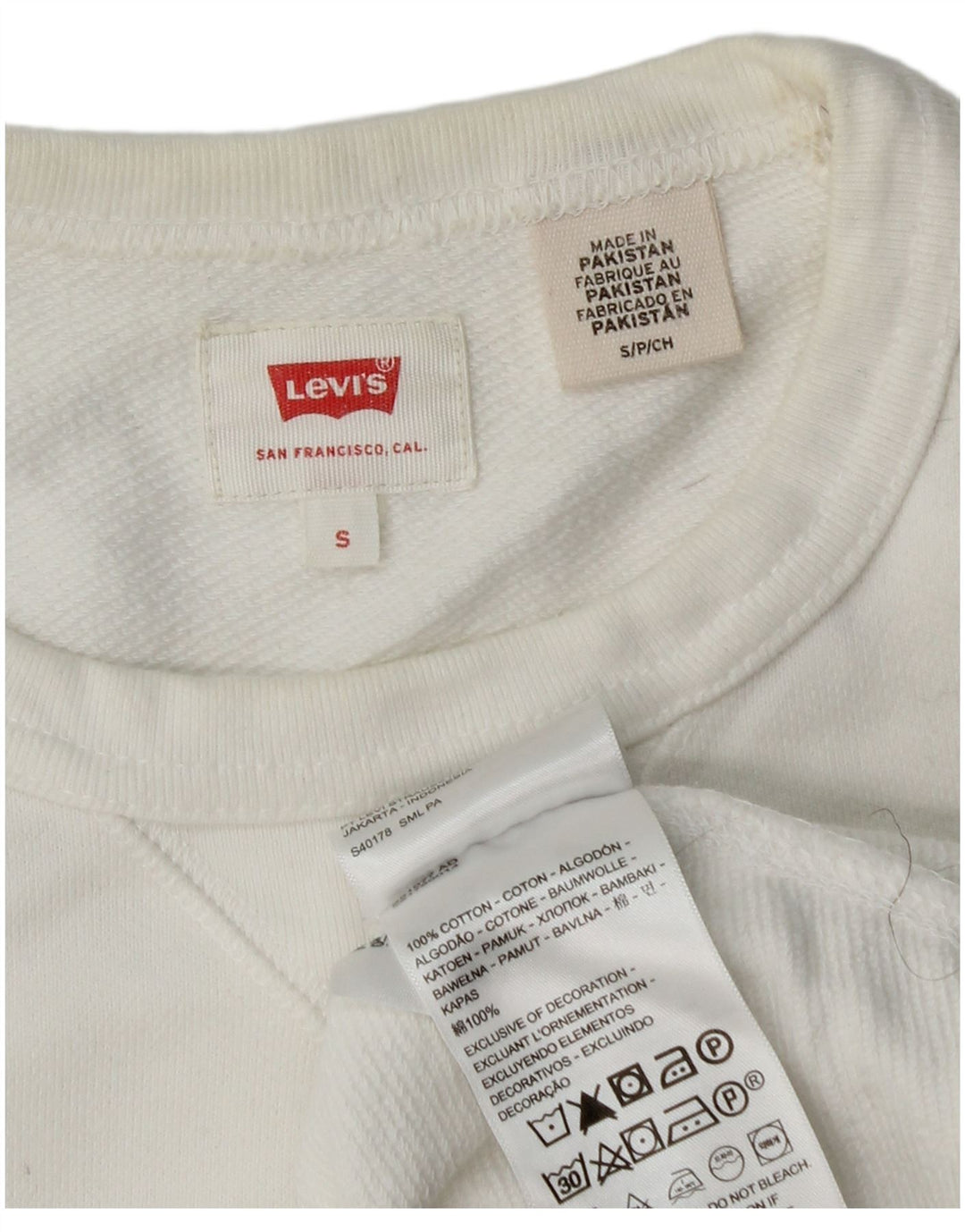Мужской свитшот Levi's, маленький белый хлопковый джемпер