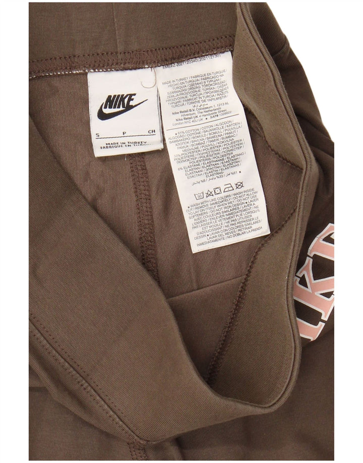 NIKE Womens Graphic Leggings UK 10 Small  Grey Cotton
