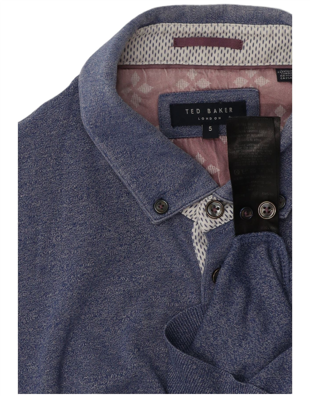 Ted Baker herre poloshirt str. 5 XL Blå bomuld