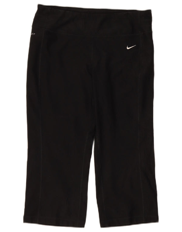 Nike Damen Capri-Leggings Medium W30 L19 Schwarz Polyester Sport