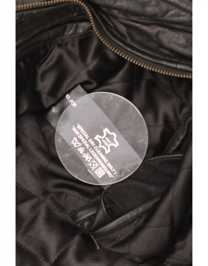Chaqueta de cuero vintage para hombre IT 52 XL Negro