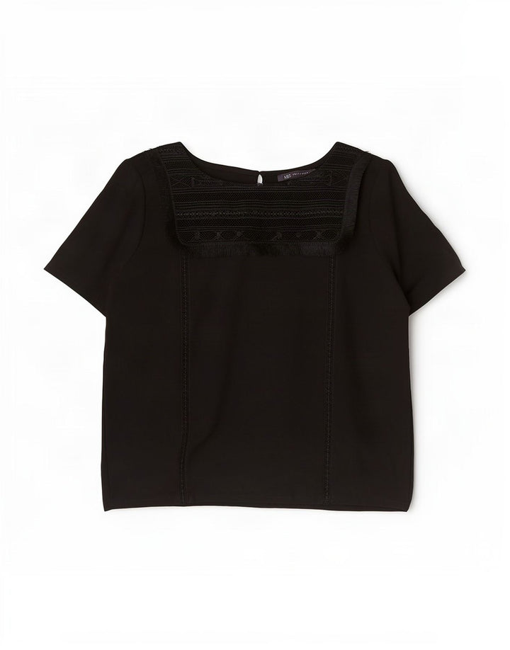 Marks & Spencer Womens Blouse Top UK 14 Large Black Viscose