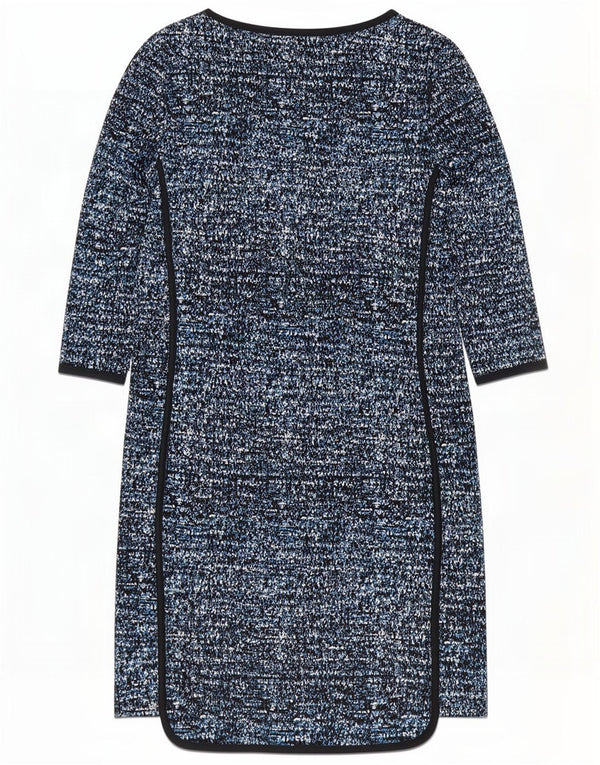 Abito a trapezio con maniche a 3/4 da donna Marks & Spencer UK 10 piccolo blu screziato