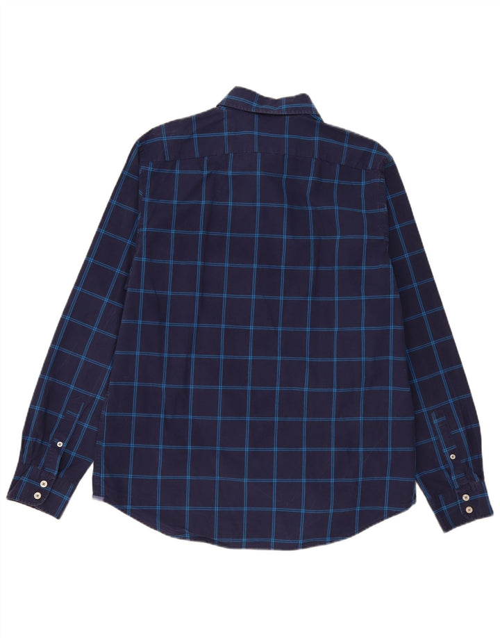 Camisa de hombre Boden de algodón a cuadros azul marino grande