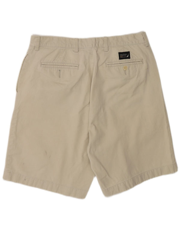 Nautica Mens Clipper Relaxed Fit Chino Shorts Large W34 Beige Bumbac