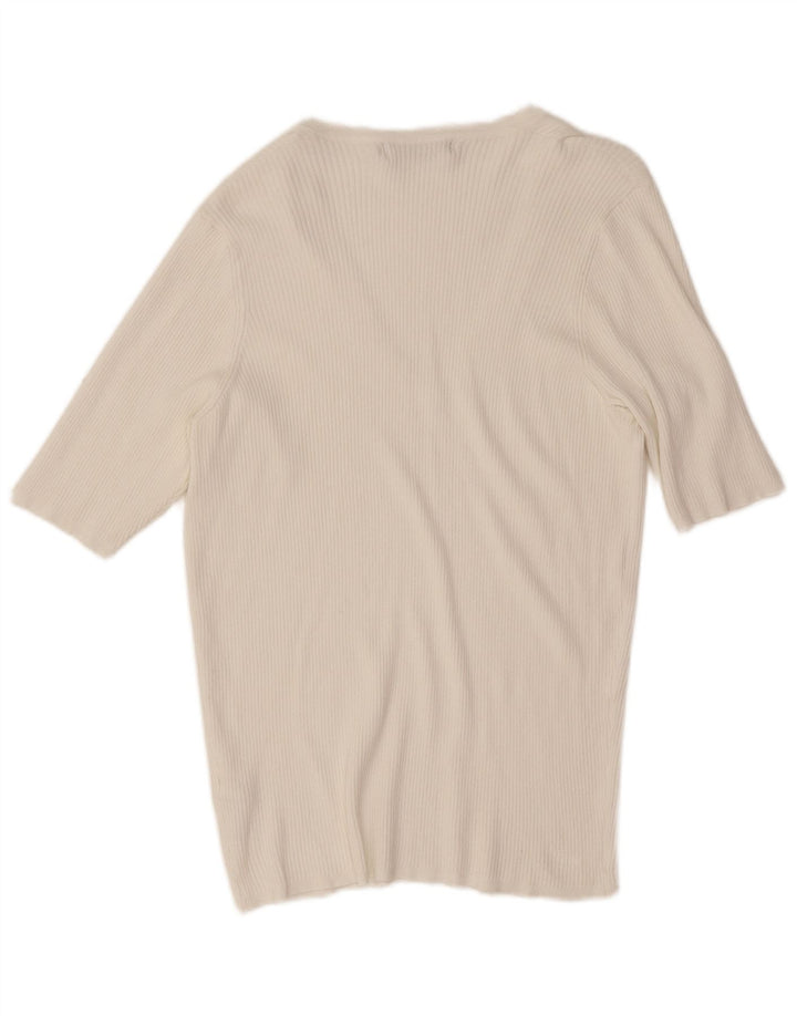Marks & Spencer Womens T-Shirt Top UK 16 Large White Viscose