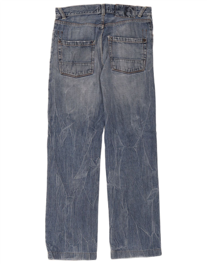 Belfe Mens Straight Jeans W33 L28 Azul Algodão