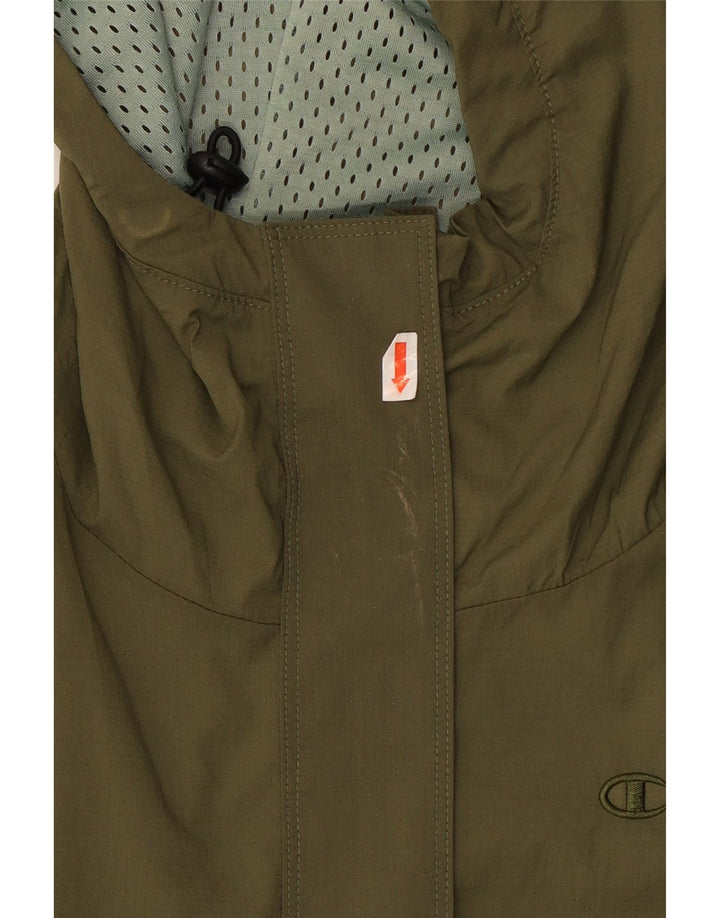 Champion Womens Oversized Hooded Rain Jacket UK 10 Small Khaki