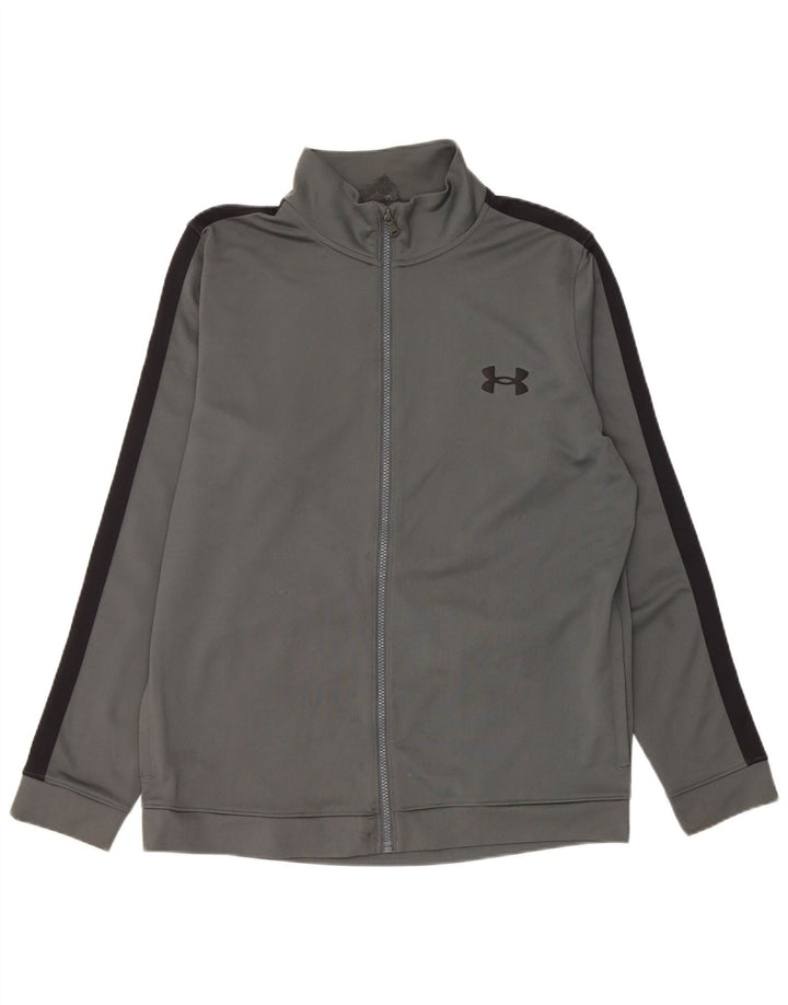 Under Armour Mens Tracksuit Top Jacket Large Grey Colourblock Polyester