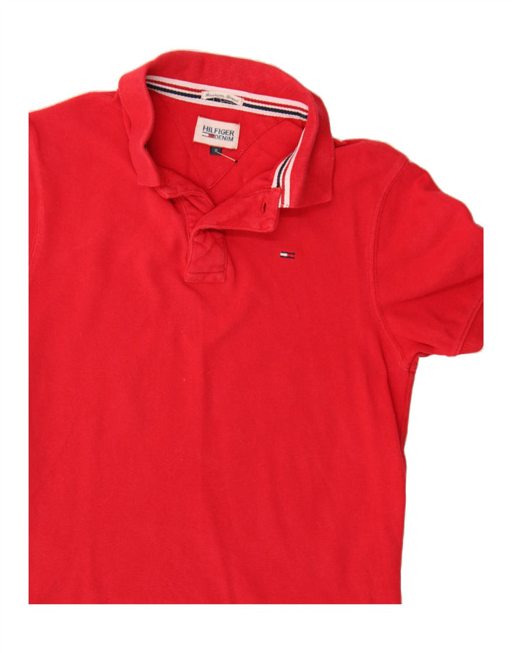 TOMMY HILFIGER Mens Polo Shirt Small Red Cotton Vintage Tommy Hilfiger and Second-Hand Tommy Hilfiger from Messina Hembry 