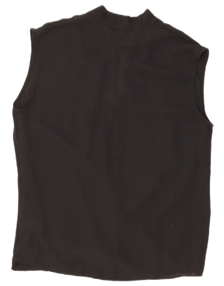 MOSSIMO Womens Sleeveless Blouse Top UK 10 Small Black Polyester
