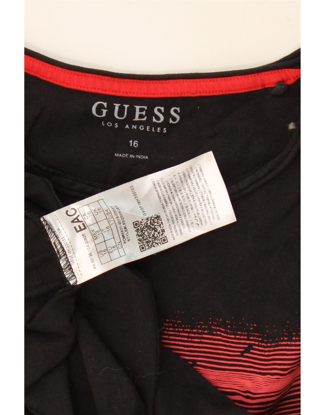GUESS Boys Graphic Top Long Sleeve 15-16 Years Black Cotton Vintage Guess and Second-Hand Guess from Messina Hembry 