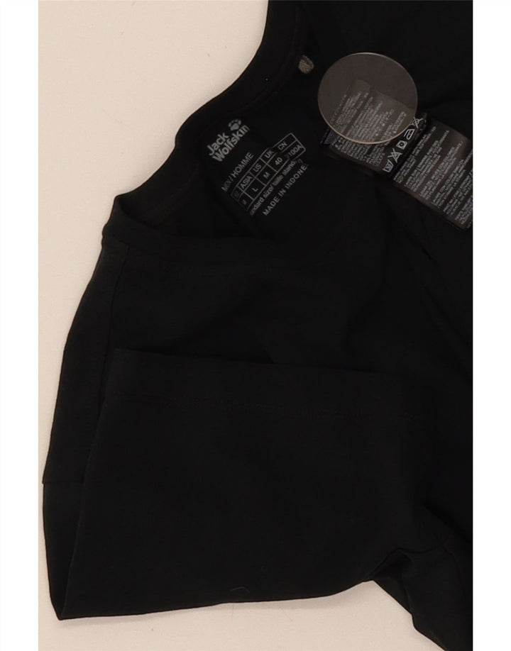 Jack Wolfskin Mens T-Shirt Top UK 40 Medium Black Cotton