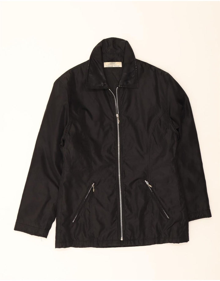 ST. BERNARD Womens Rain Jacket UK 12 Medium Black Nylon Vintage St. Bernard and Second-Hand St. Bernard from Messina Hembry 