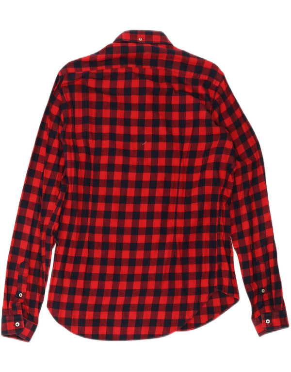 Zara Herre Slim Fit Flanellskjorte Medium Rød Gingham