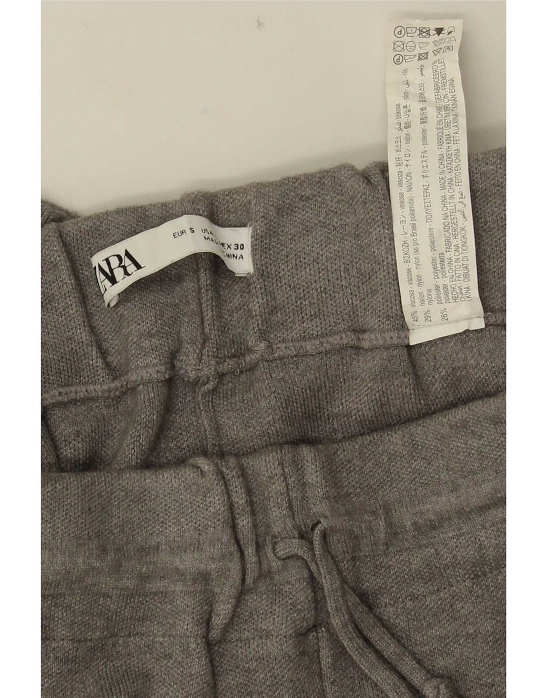 Zara Mens Tracksuit Trousers Joggers Small  Grey Viscose