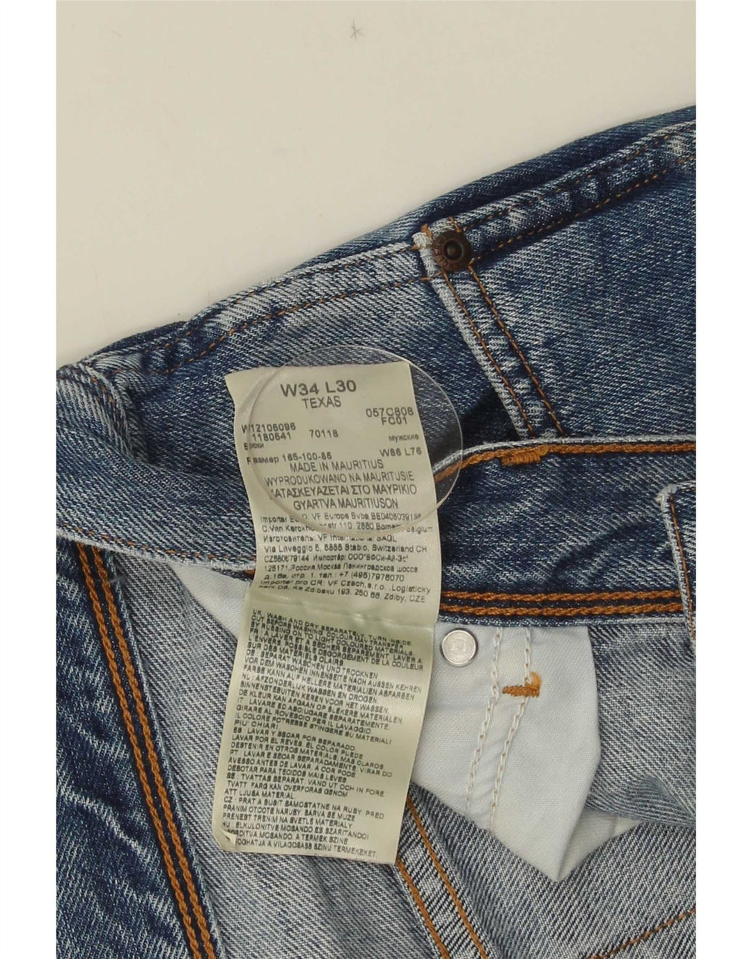 Wrangler Mens Texas Straight Jeans W34 L30 Blue Cotton