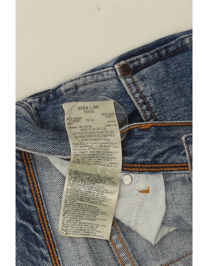 Wrangler Mens Texas Straight Jeans W34 L30 Blue Cotton