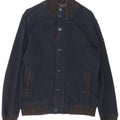 Armani Jeans Mens Cardigan Sweater Large Navy Blue Cotton