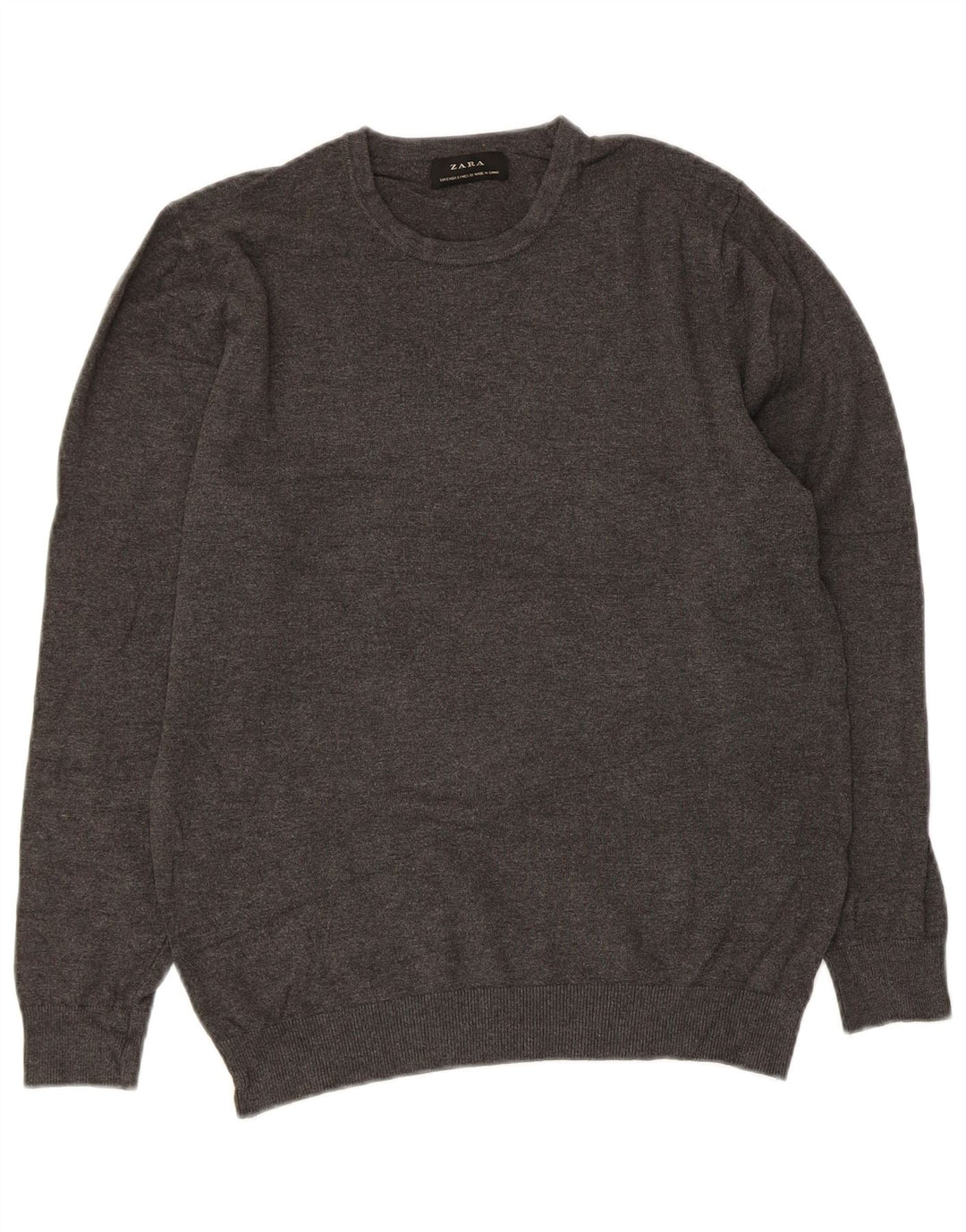 Zara Womens Crew Neck Jumper Sweater UK 10 Small Grey