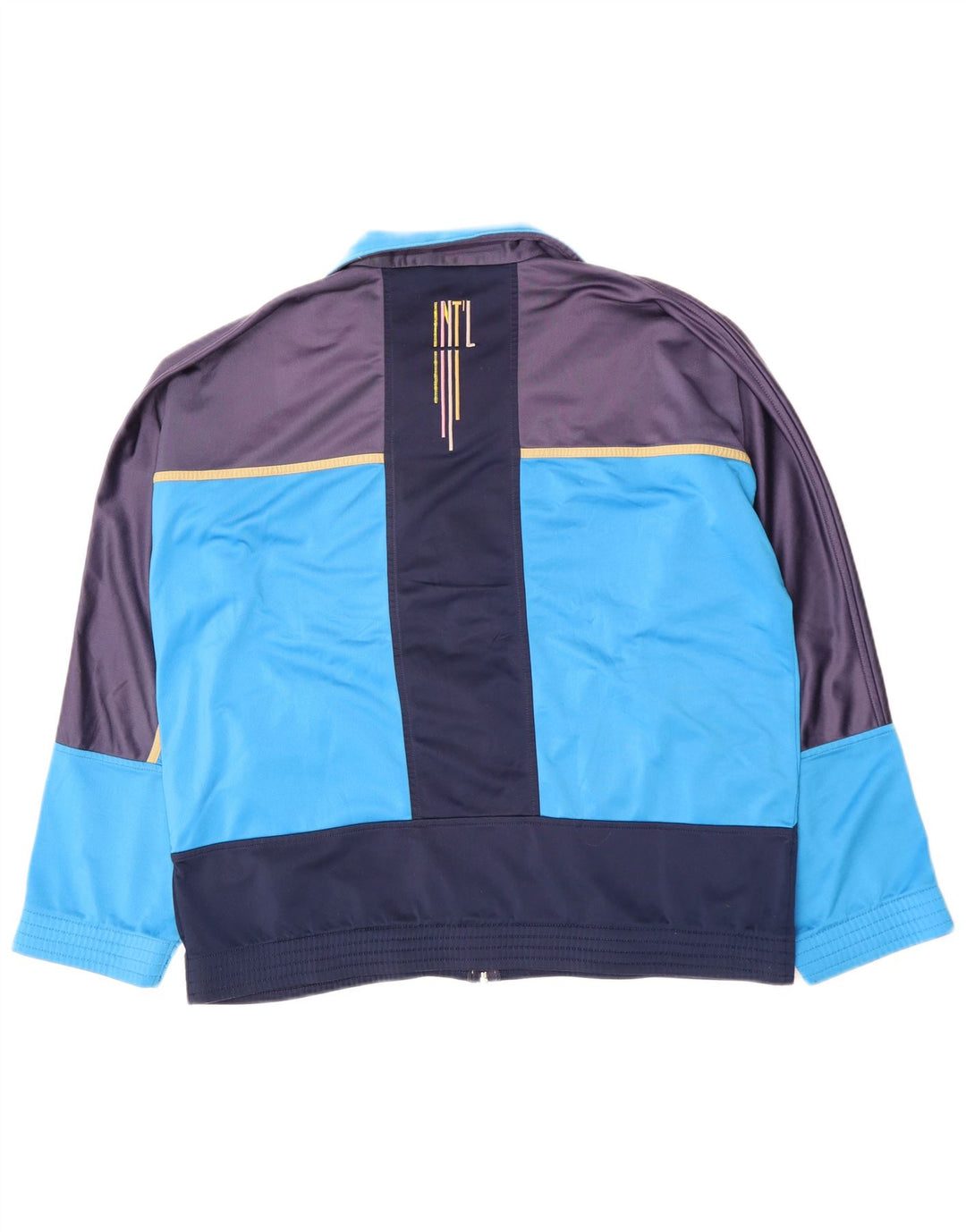 LOTTO Mens Graphic Tracksuit Top Jacket Large Navy Blue Colourblock