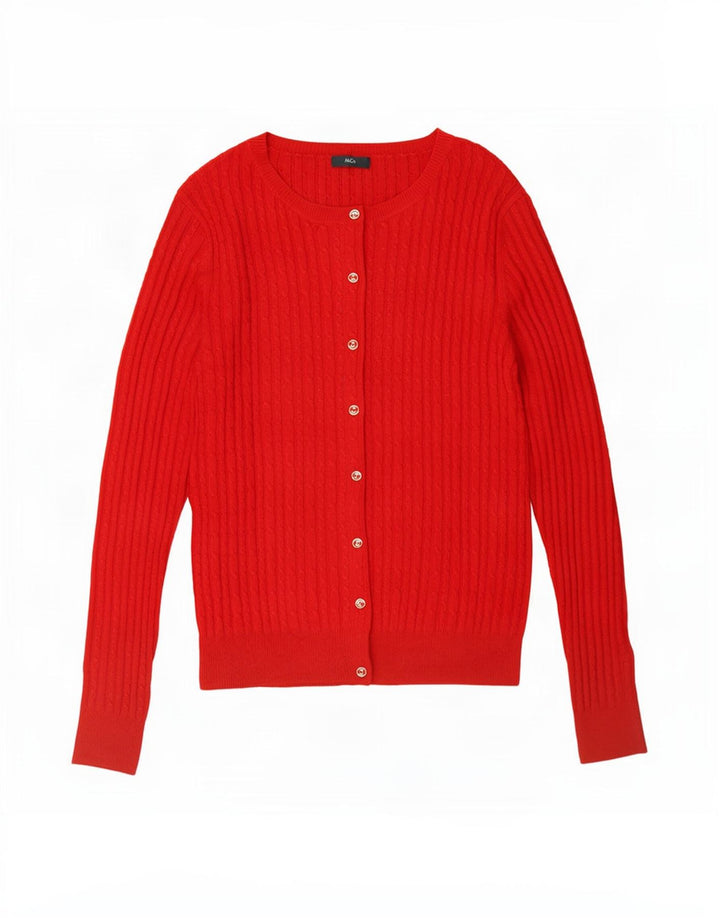 Sweter damski M&Co, UK 14, średni czerwony akryl