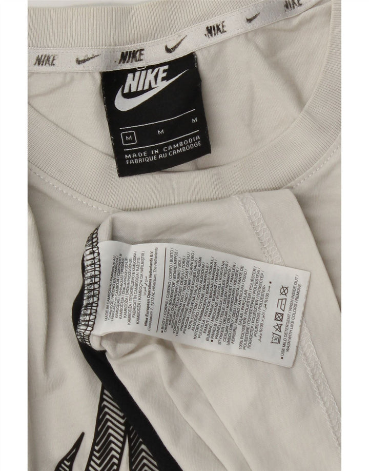 Nike Herre grafisk T-shirt Top Medium White Colourblock Bomuld