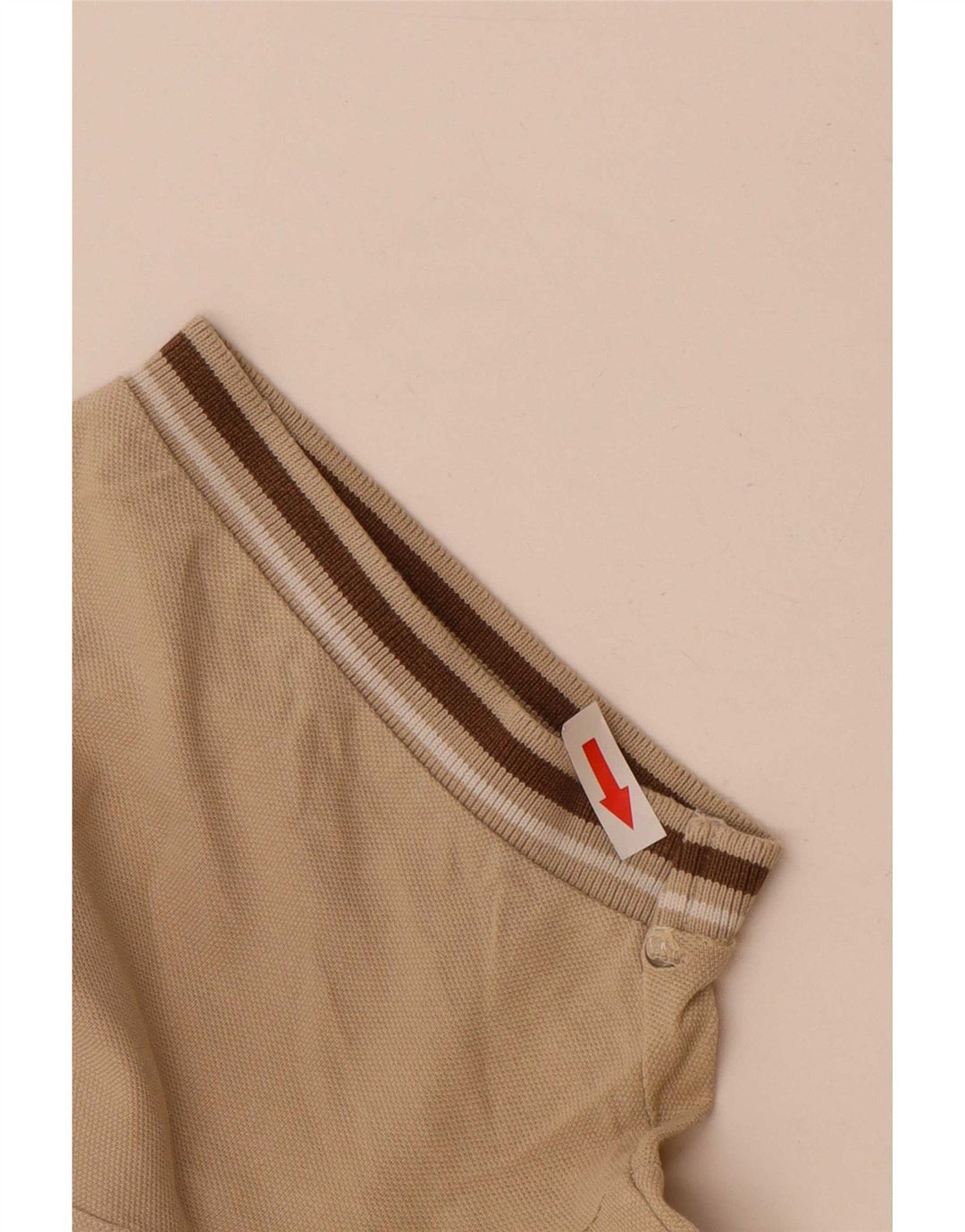 Diadora Mens Polo Shirt Medium Beige Striped Cotton