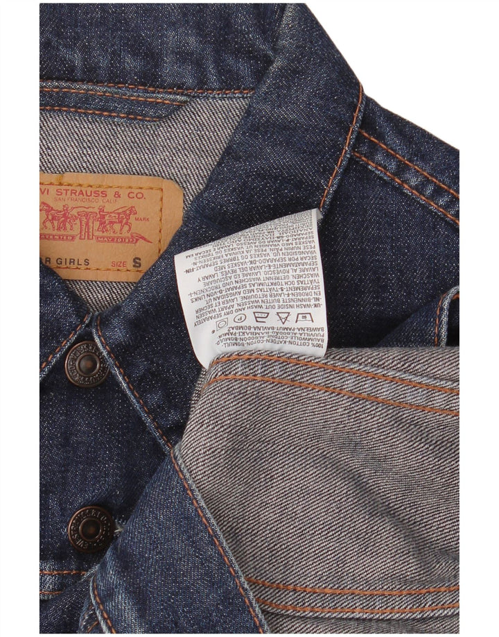 LEVI'S Girls Denim Jacket 9-10 Years Small  Navy Blue Cotton