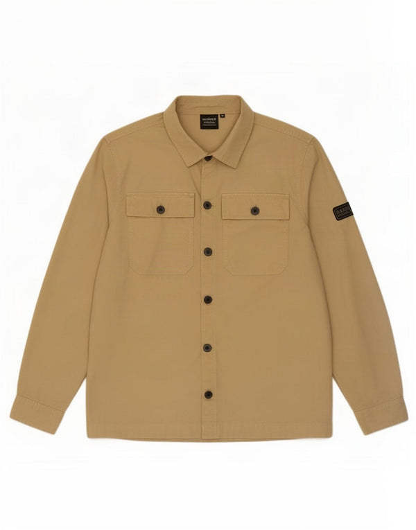 Barbour Mens Shirt Medium Beige Cotton